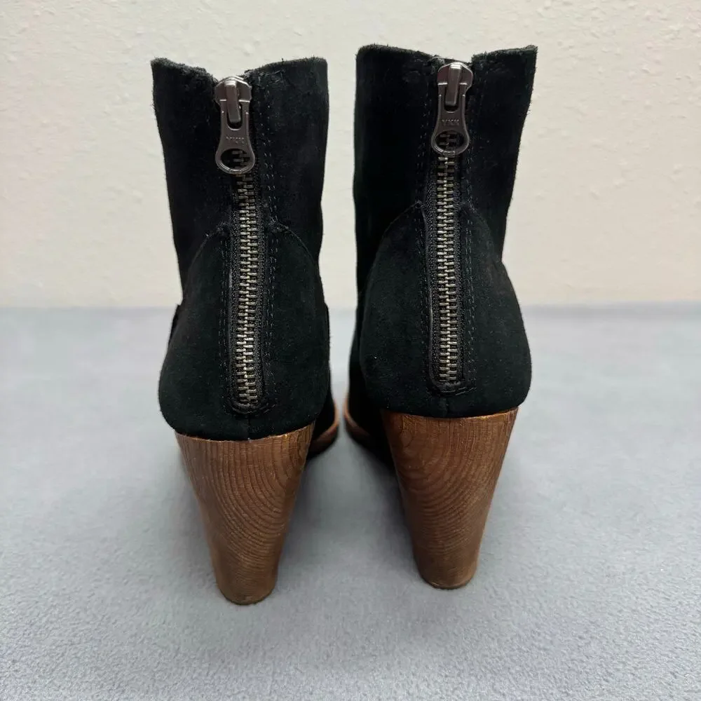 Kork Ease Lapra Wedge Boots‎ Womens 10M Black Suede Leather Western Boho Casual